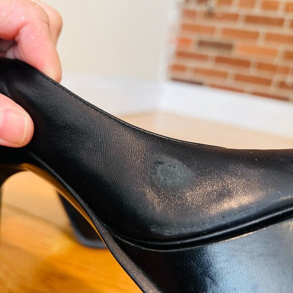 Saint Laurent YSL Black Calfskin Janis Stiletto Heel Platform Pumps 38.5 - Picture 16 of 16